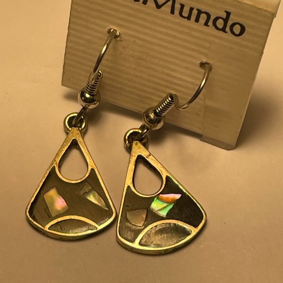 Sterling Silver and Shell Earrings - Picture 2 of 3